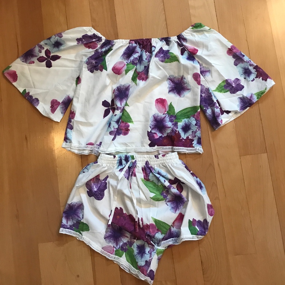 2 piece summer floral outfit