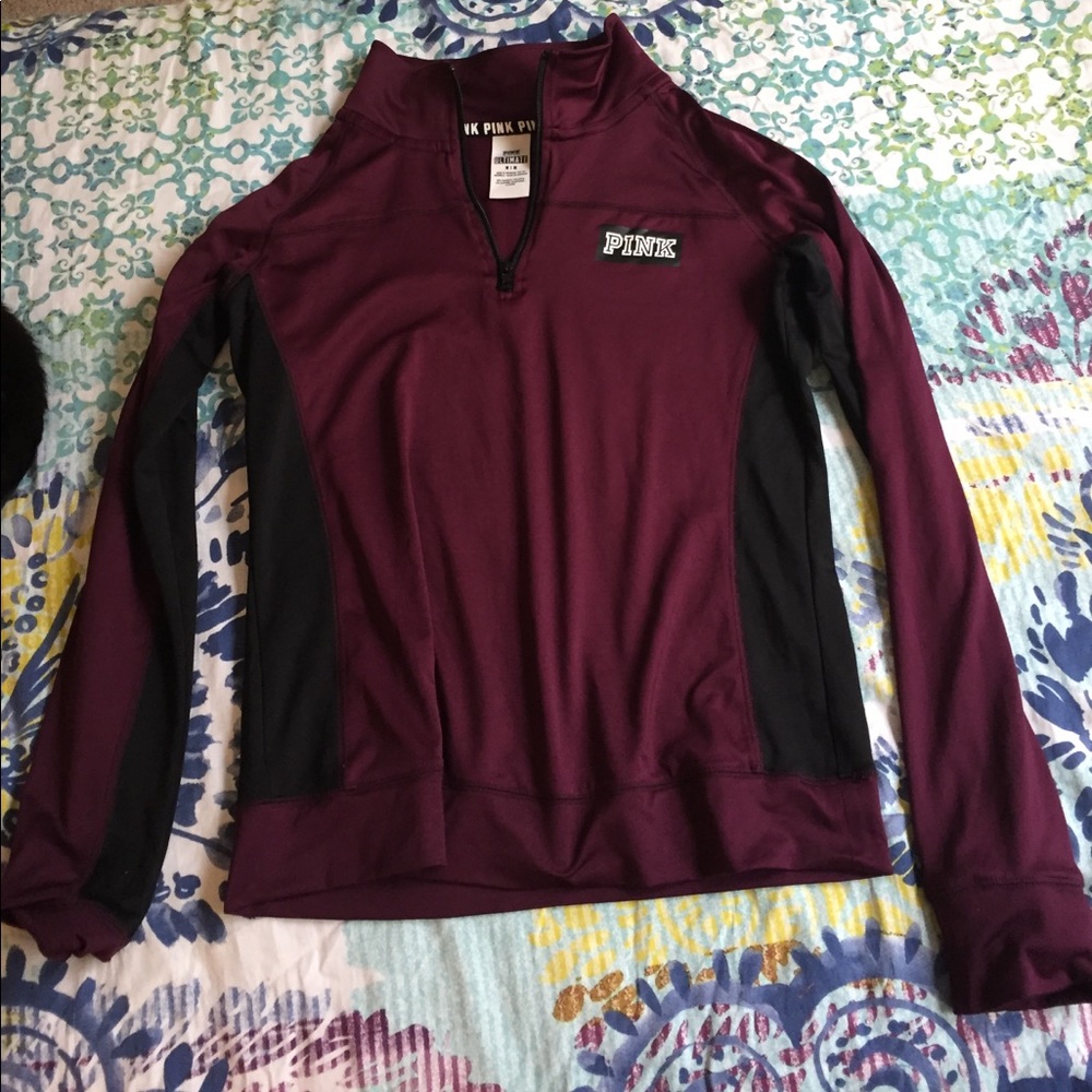 VS pink athletic workout quarter zip