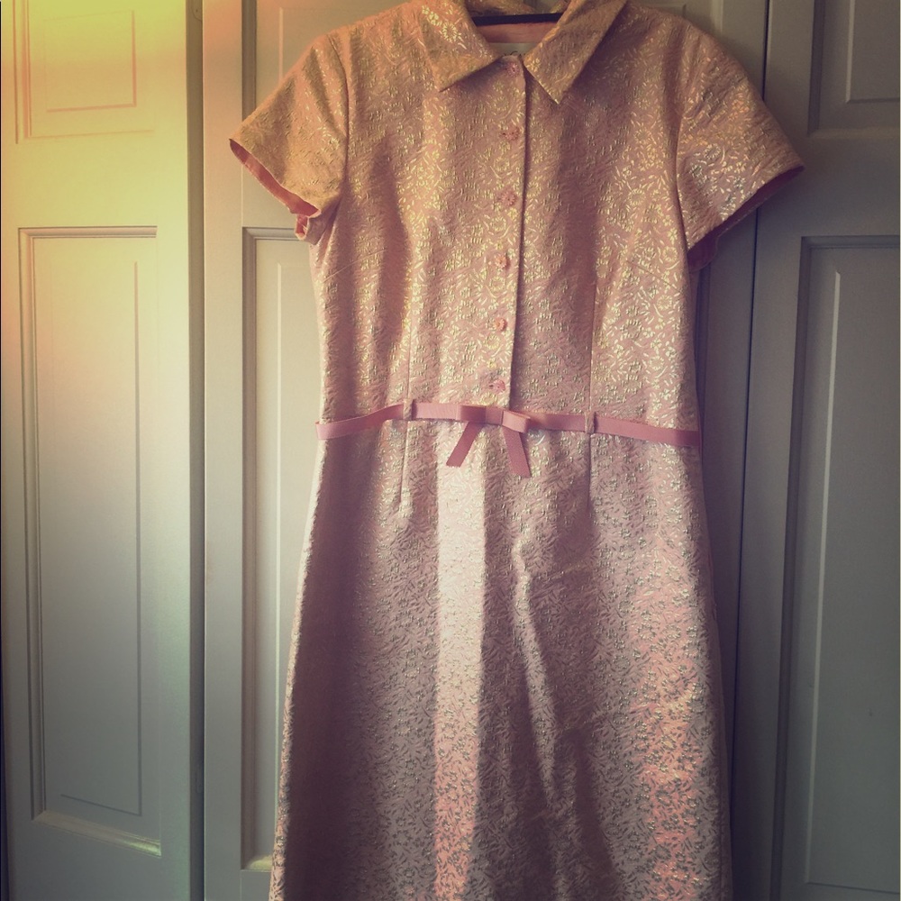 Sarah Campbell Pink and Gold Dress