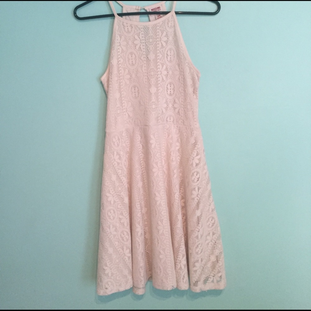 High neck, flowy dress