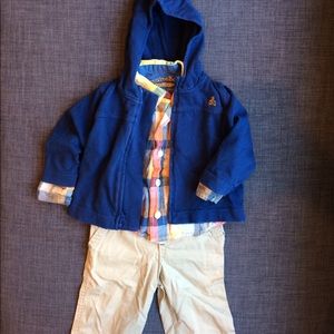 Oshkosh and Gap Baby Boy Outfit Bundle Plaid 9 MO