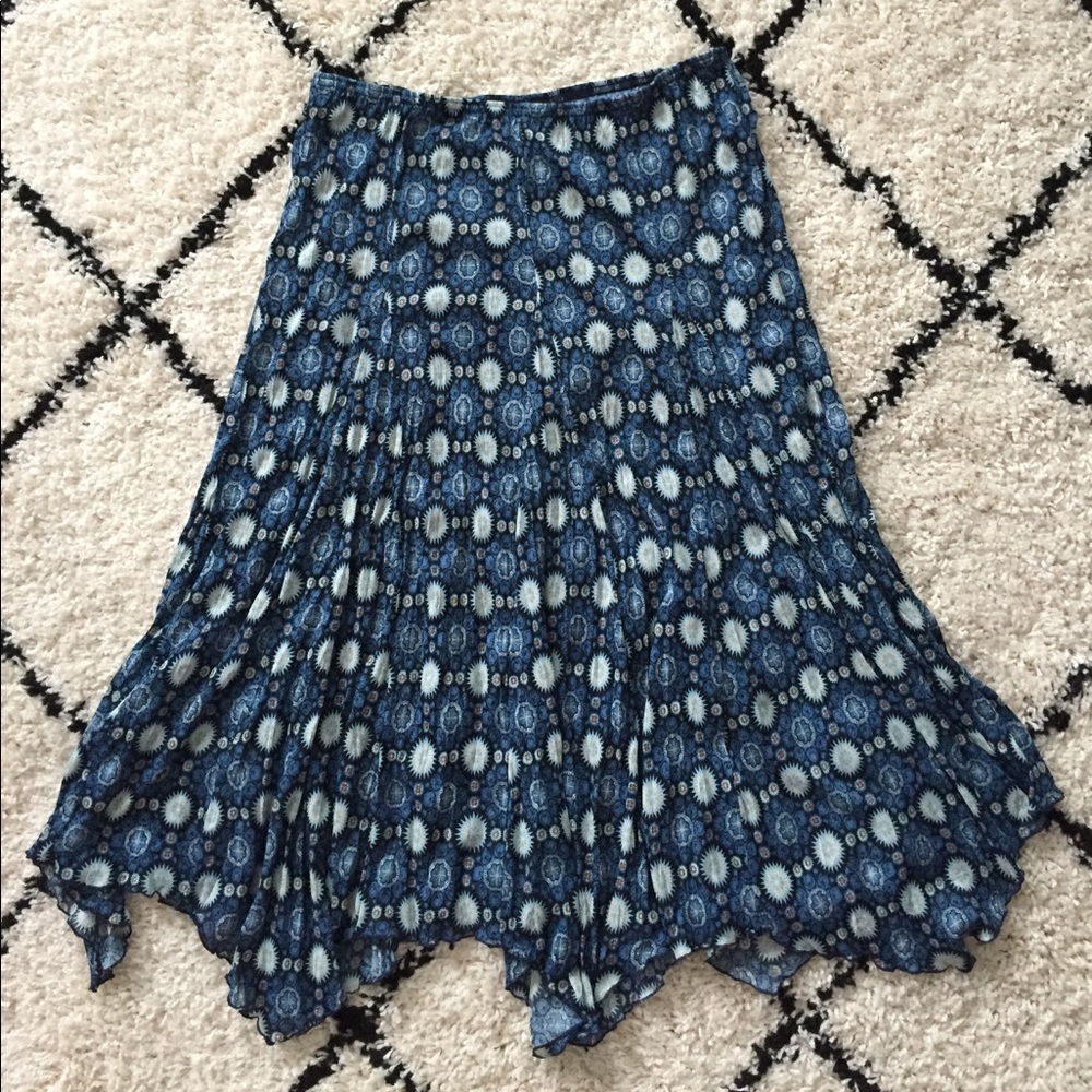 Blue printed skirt
