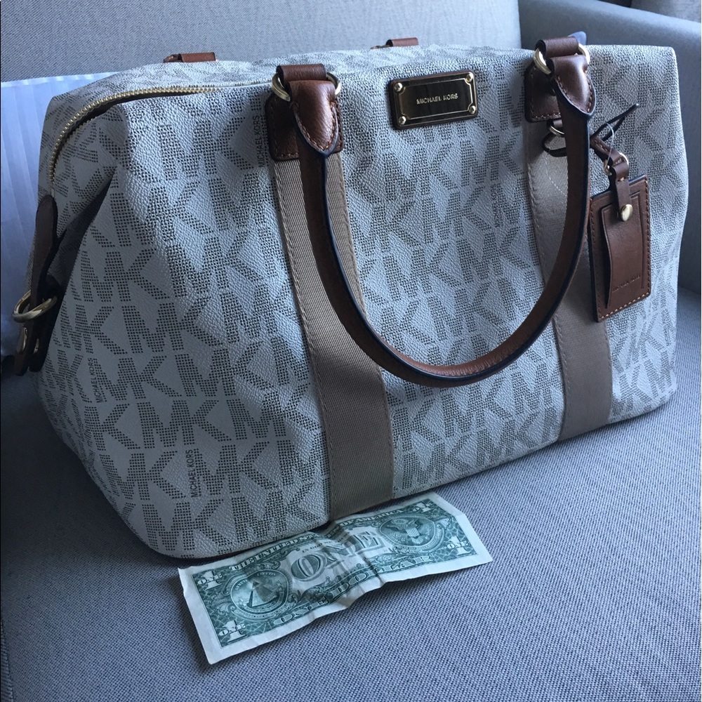 Michael Kors Travel Large Vanilla Weekender Bag