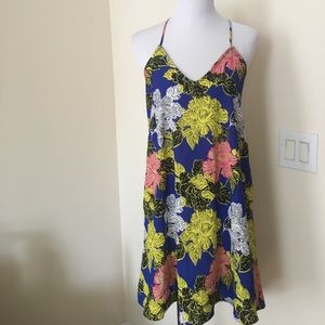 Ecote Blue Floral Print Shift Dress