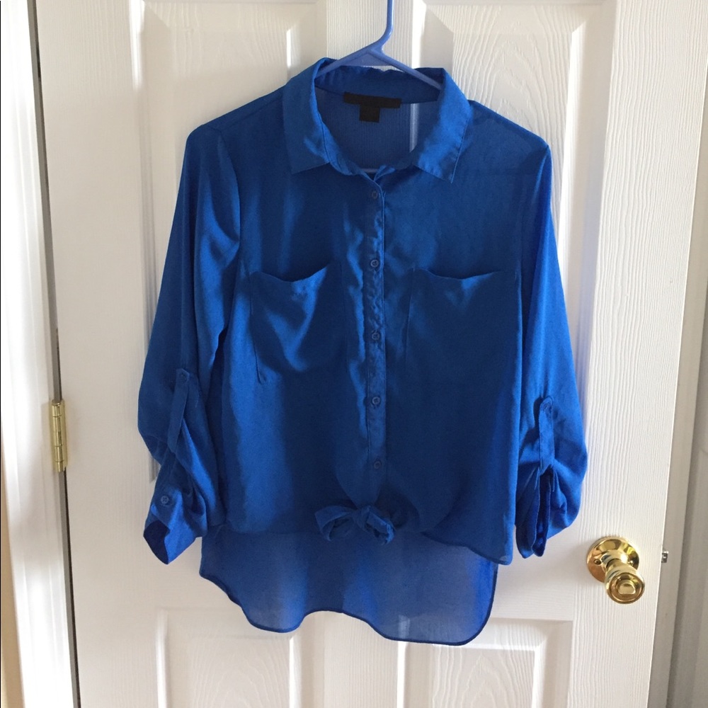 SHEER BLUE HIGH LOW TOP