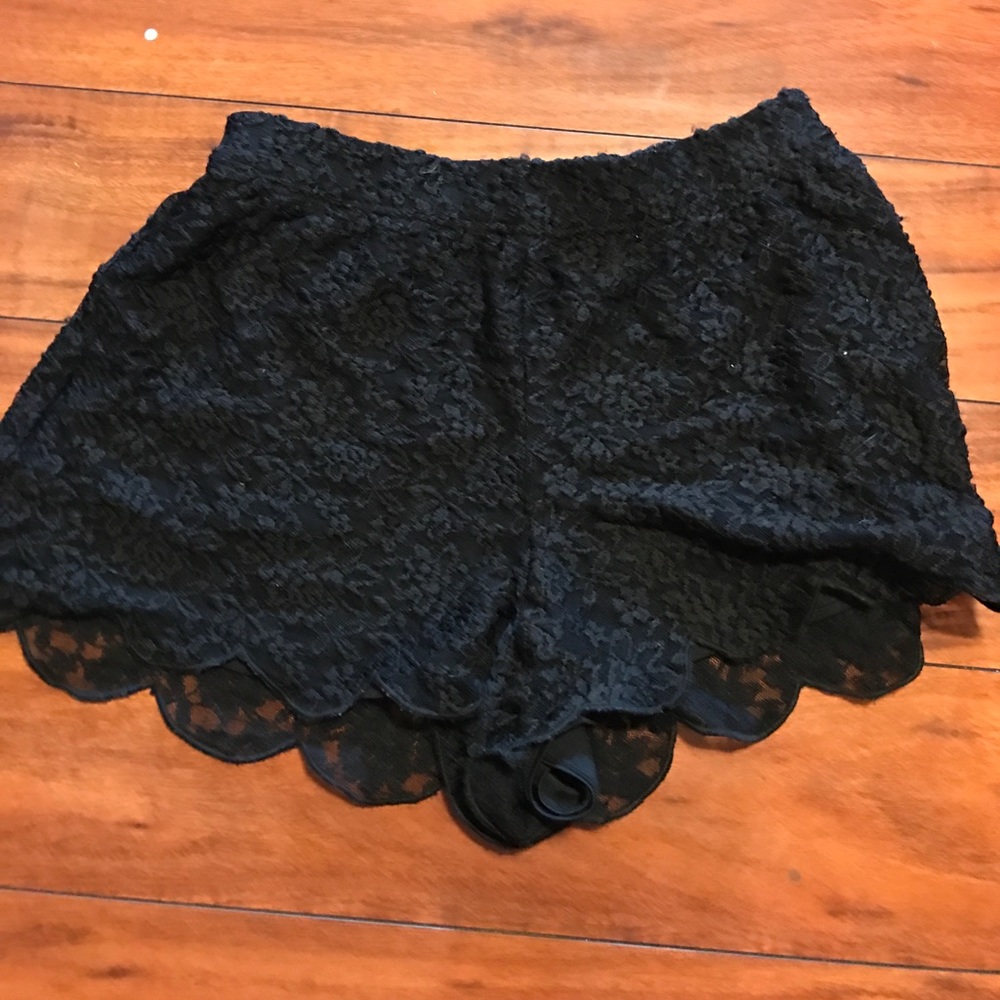 Free People Black Lace Shorts