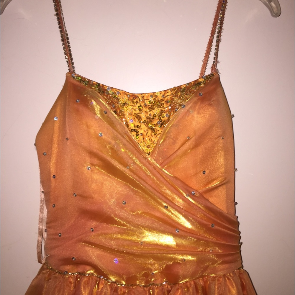 Precious Formals Orange Long Formal Dress