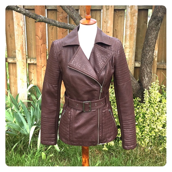 Bar III Jackets & Blazers - Bar III Faux Leather Moto Jacket