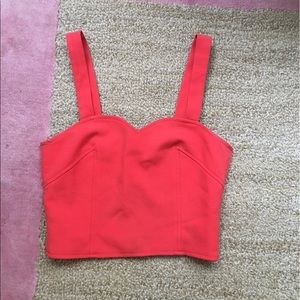 Red bustier crop top