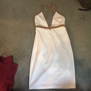 White fitted midi dress