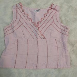 VINTAGE, EUC, CUTE AS A BUTTON, LIGHT PINK TOP