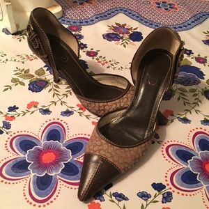 Coach pointed toe heels