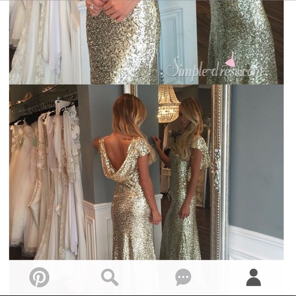 Gold sequin maxi dress