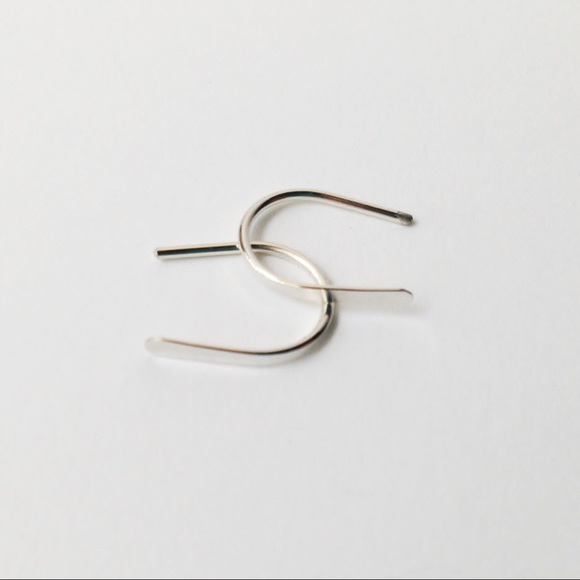 Small 925 Sterling Silver Open Hoop Earrings - Picture 3 of 6