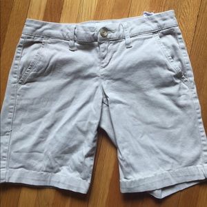 Tan shorts - cut right above the knee!