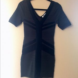 Wow Couture olive green and black bandage dress