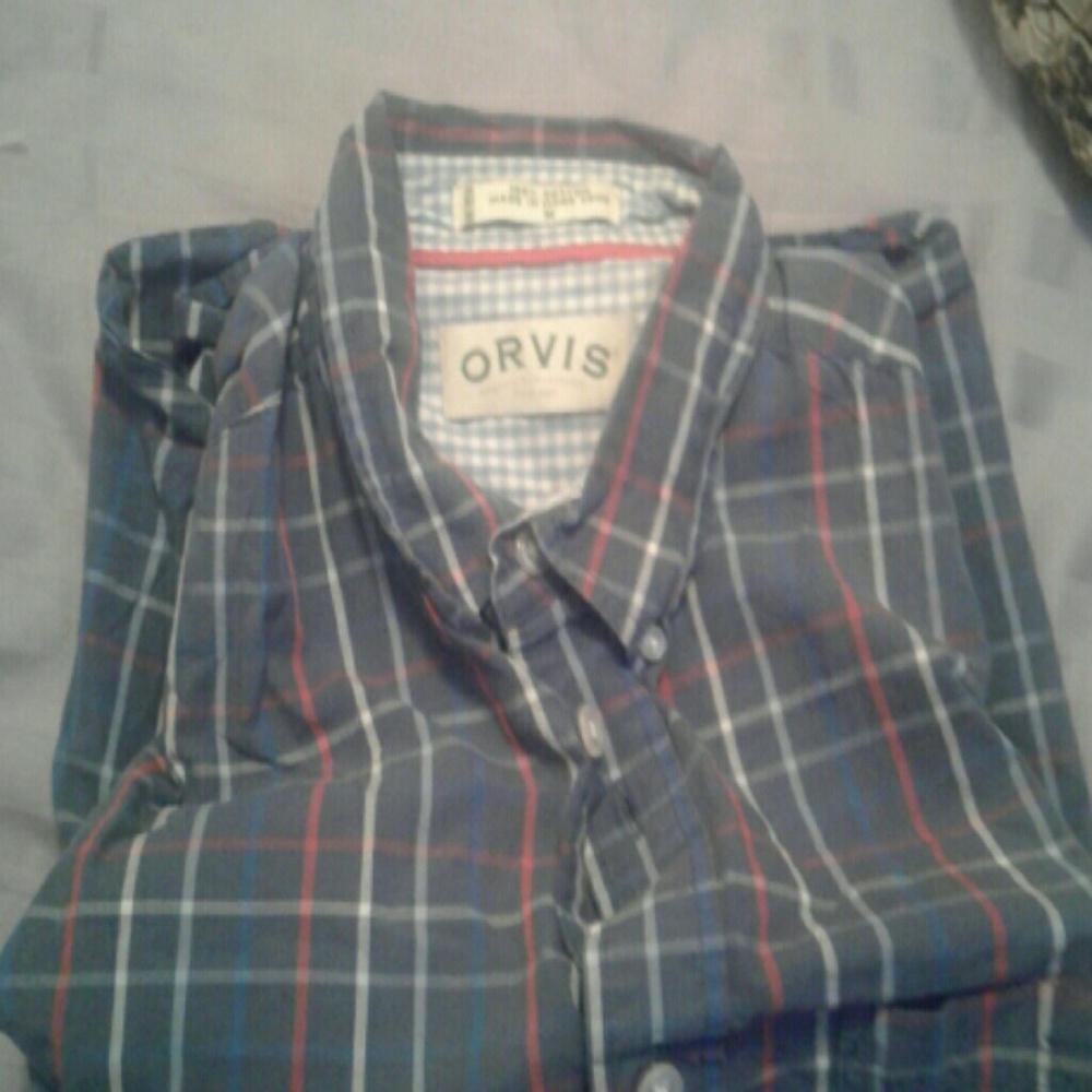 orvis short sleeved button up shirt