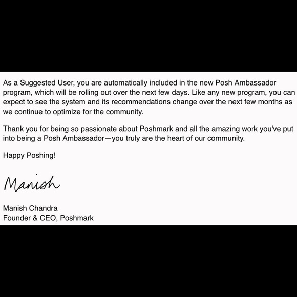 I'm A Poshmark Ambassador Former Suggested User! - Picture 3 of 3