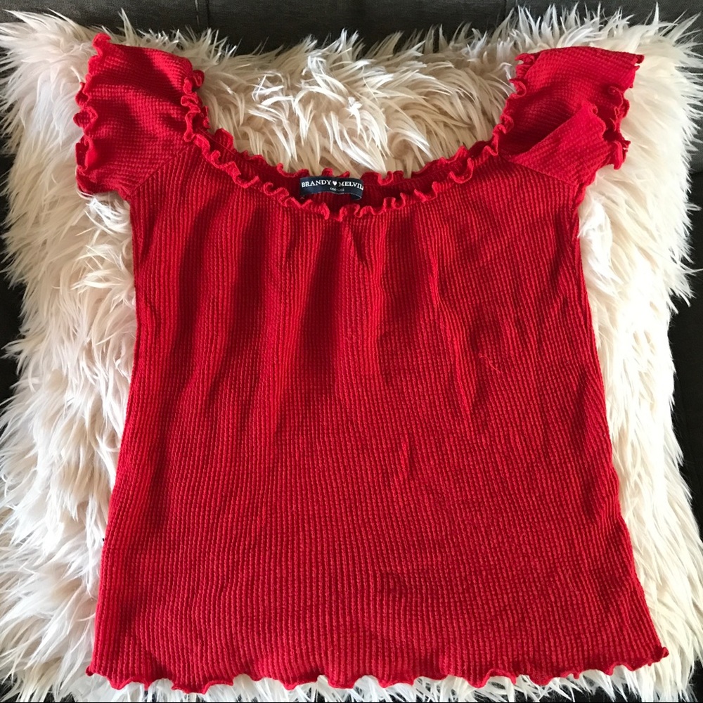 Brandy Melville red Jessie top