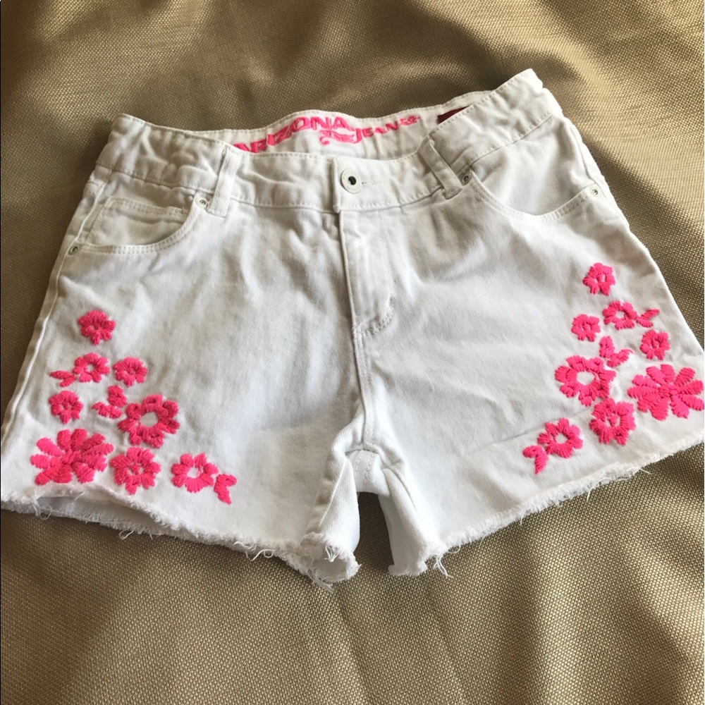 3/$10 Arizona Shortie Shorts 💝 white/hot pink - Picture 2 of 7