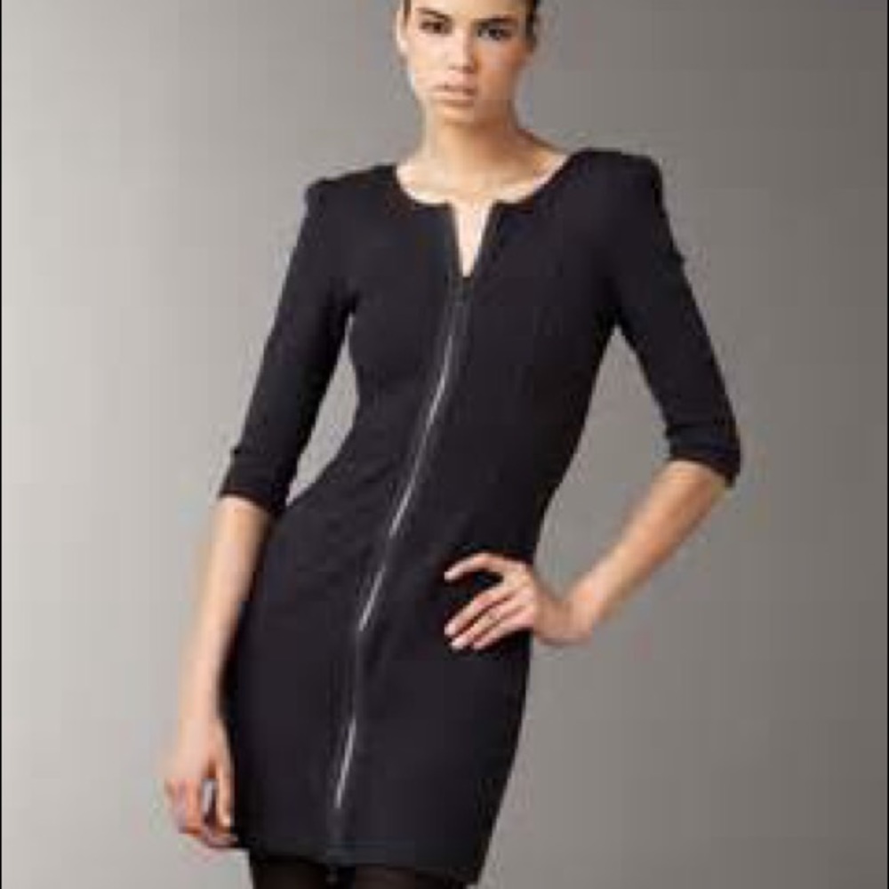 Theory zip up dress with shoulder pads size 4