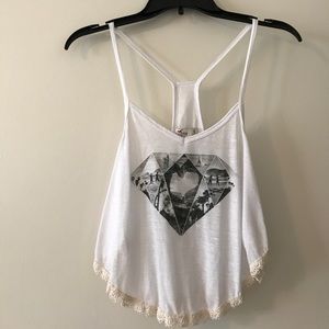 Lace Trim Crop Tank Top