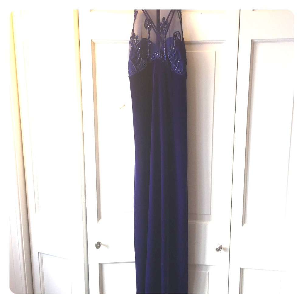 Formal Sapphire Blue Sexy Dress