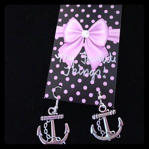 Anchor sterling silver earrings
