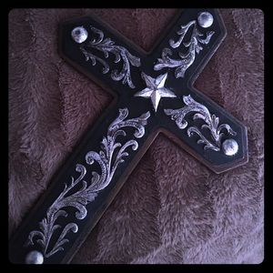 Antiqued Western Cross Wall Decor