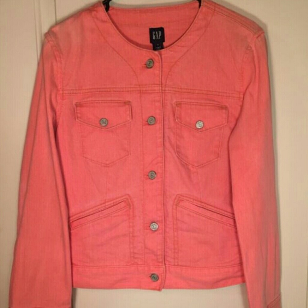 Gap retro coral denim jacket