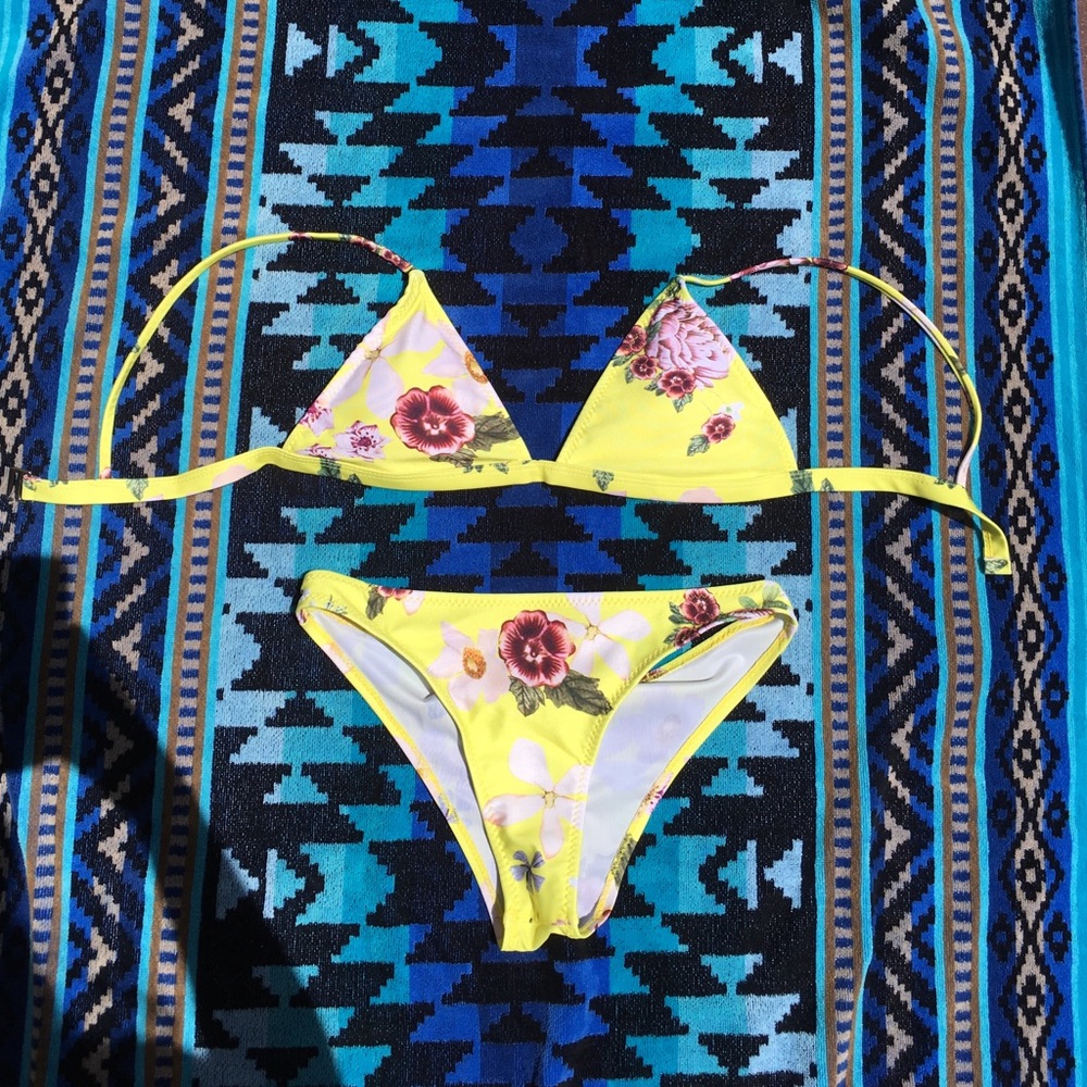 Yellow tropical bikini