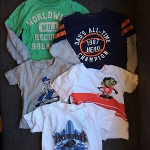 Lot/Bundle of 5 Boys 3T Tops Long and Short Sleeve