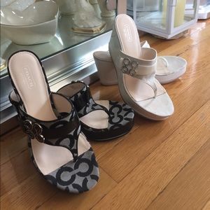 Brand new never worn COACH wedge sandals