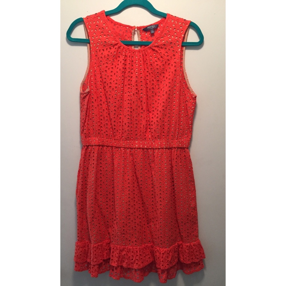Coral Eyelet Dress