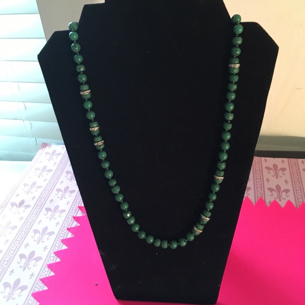 Dark green J.Crew beaded necklace