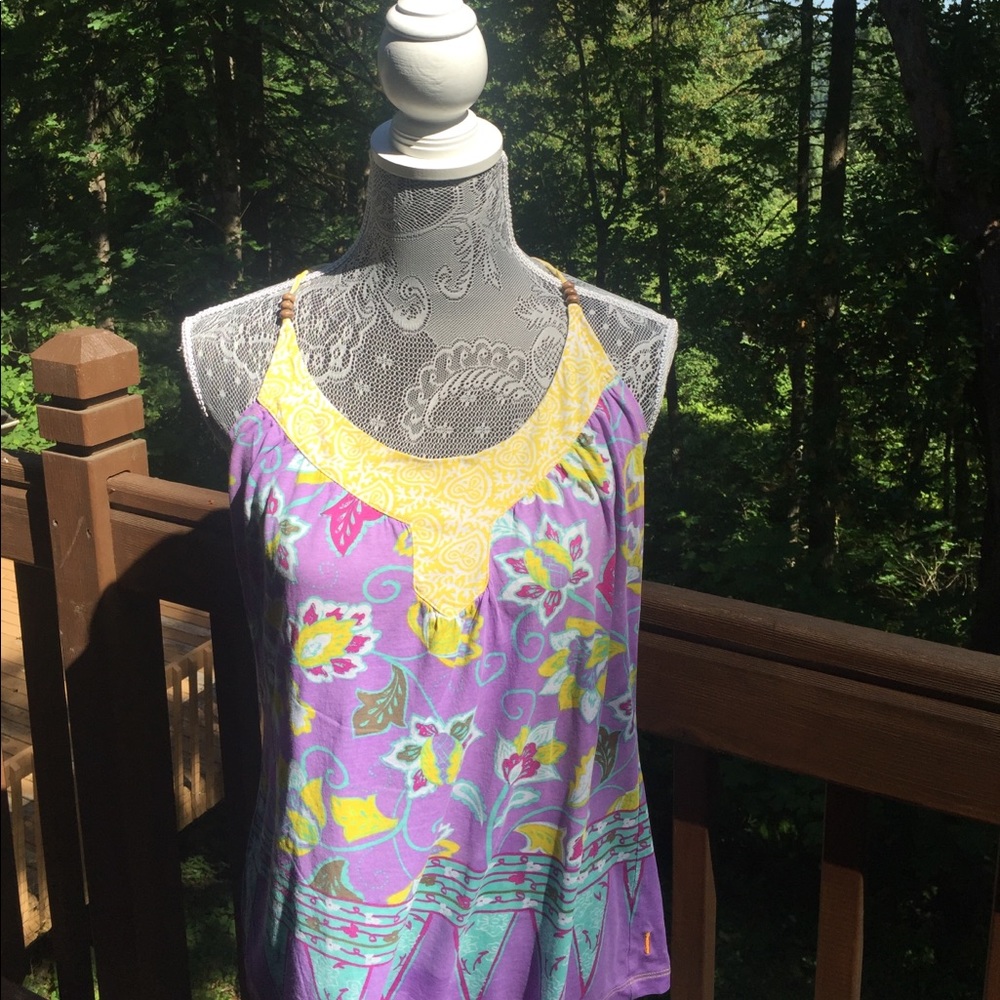 LUCY summer tank large w/ wood beads