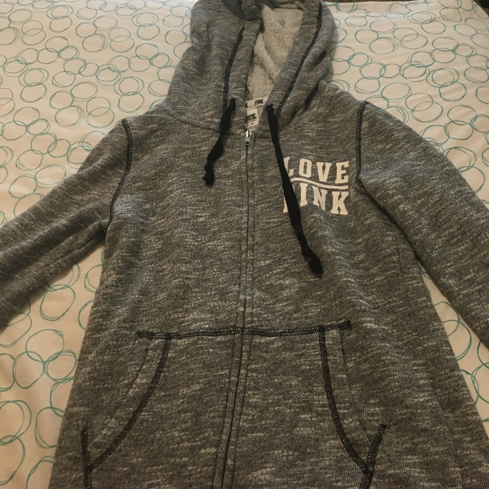 VS pink zip up sweatshirt