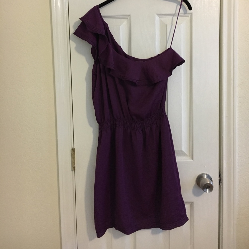 One Shoulder Deep Purple Dress