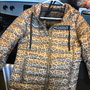Calvin Klein Hooded Leopard Print Jackets