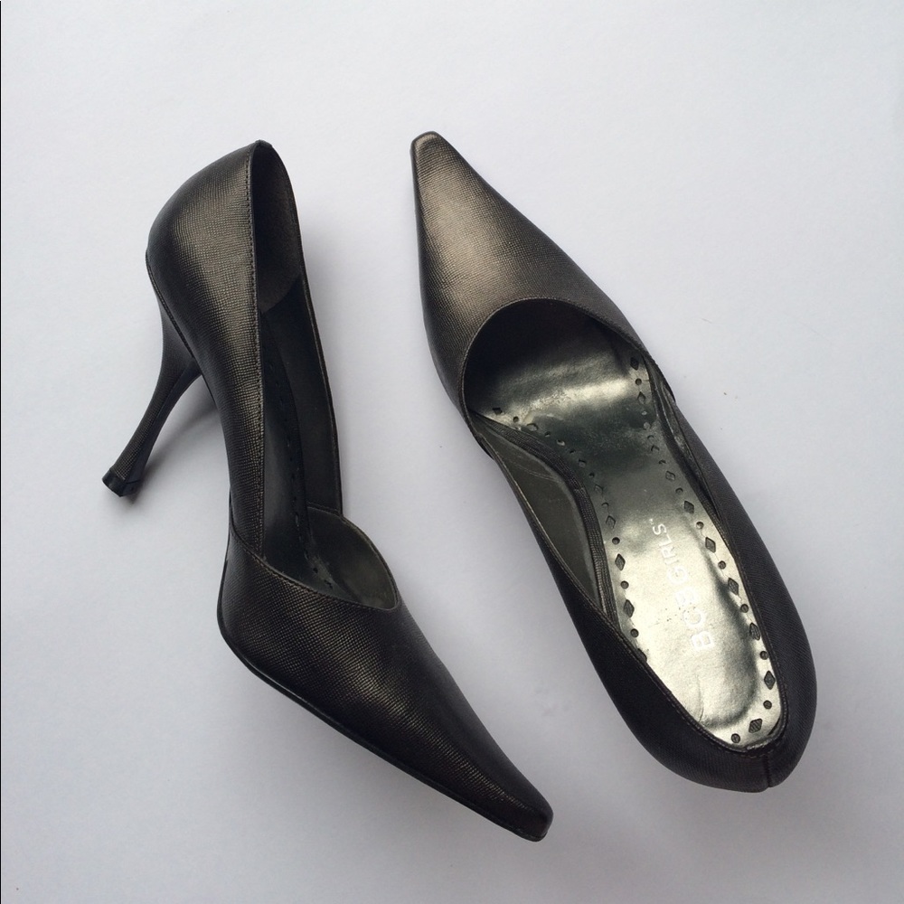 BCBGirls Textures Leather Point Toe Heels • 8.5