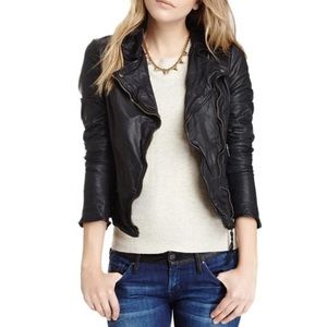 Muubaa black leather biker jacket