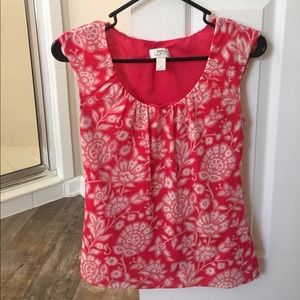 Bright coral Ann Taylor Loft blouse