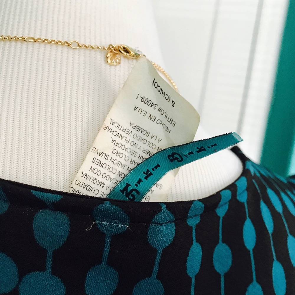 Brown and Blue Wrap Dress size small - Picture 5 of 5