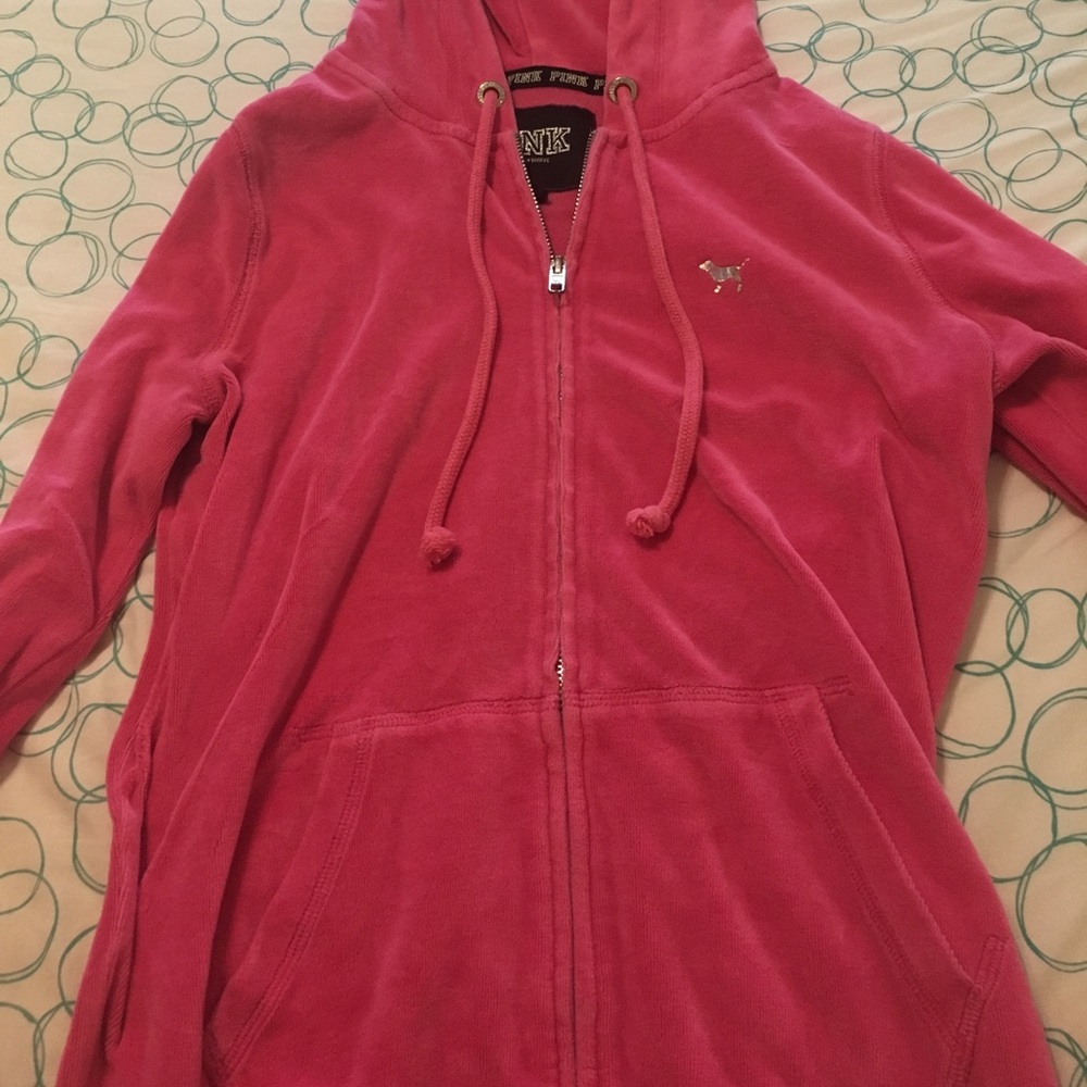 Exclusive zip up VS pink sweatshirt