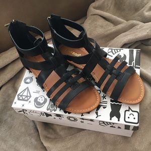 Charlotte Russe Black Gladiator Sandals Size 5 1/2