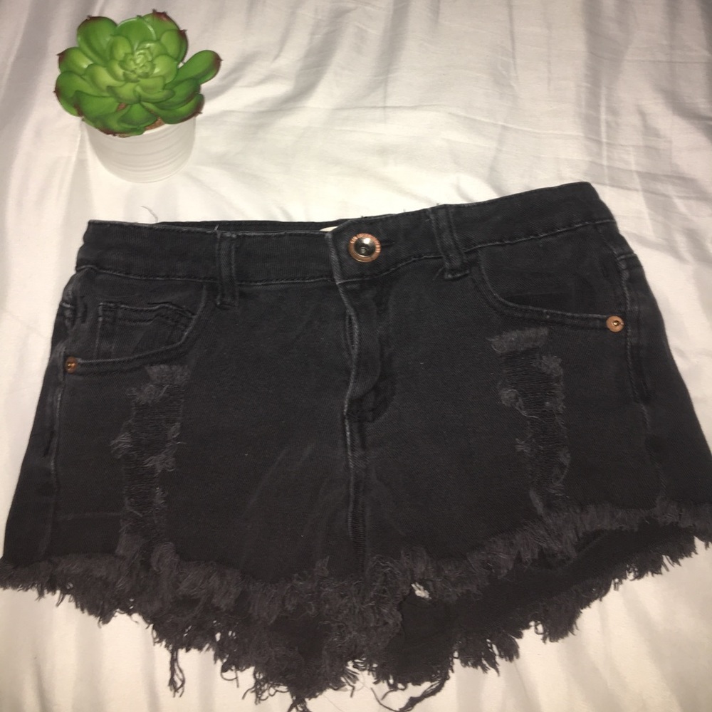 dark washed black shorts