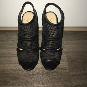 Black perforated heels