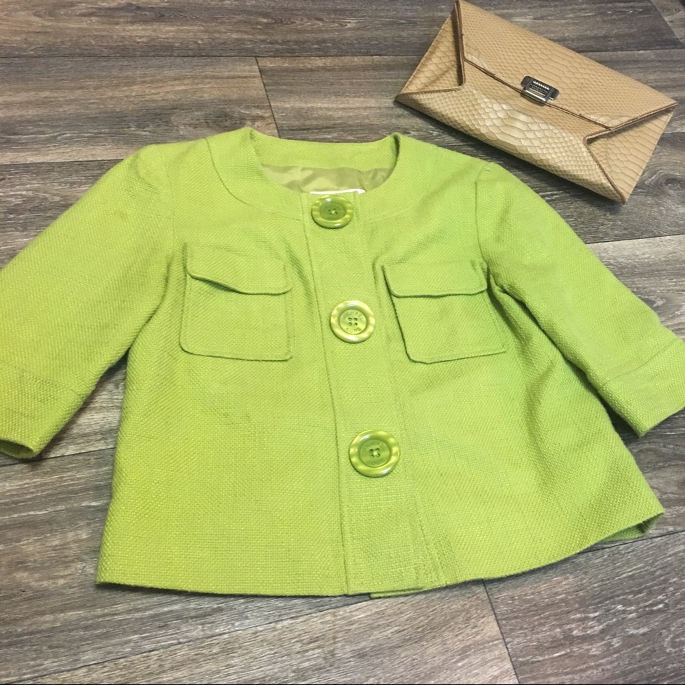 MICHAEL KORS Small Green Blazer Jacket 100% Cotton