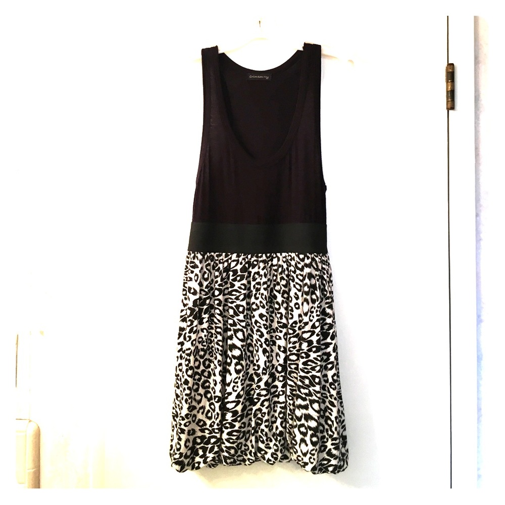 Leopard Print Bubble Racerback Dress