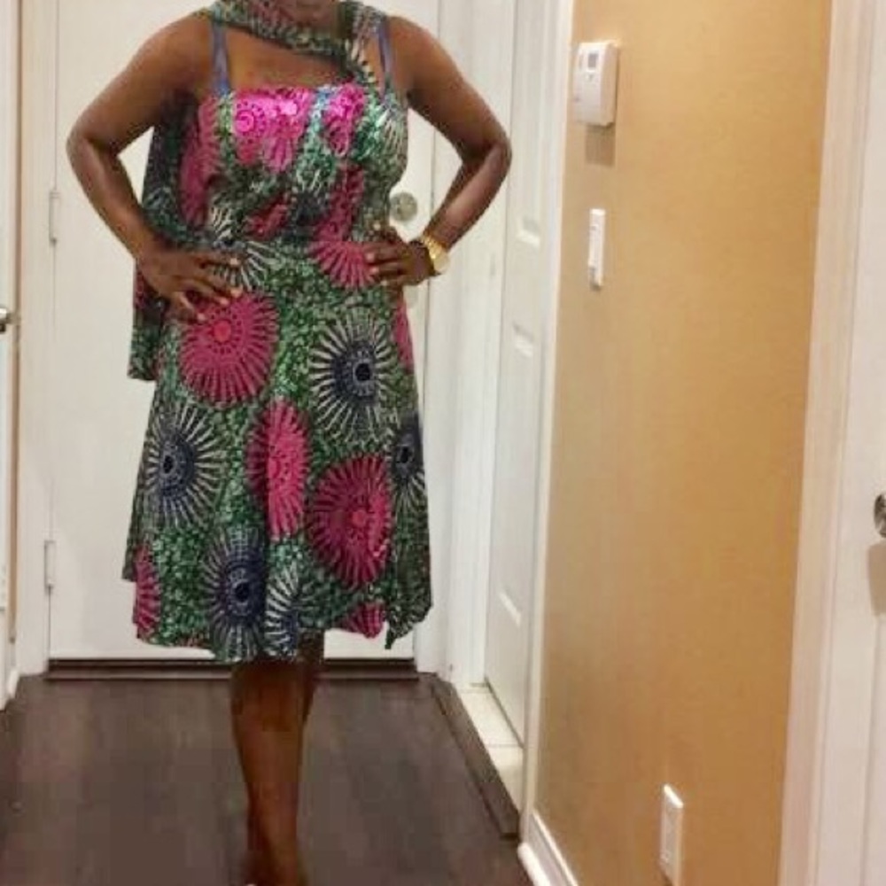 Ankara halter dress sz 6